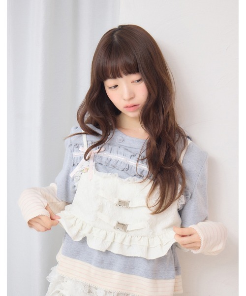 Lolime by mellfy memory(ロリミー バイ メルフィーメモリー)の「frill rose jacquard bustier(Tシャツ/カットソー・レディース・ホワイト/ピンク・FREE)」の2枚目の写真