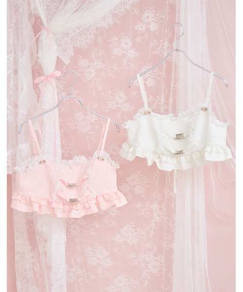 Lolime by mellfy memory(ロリミー バイ メルフィーメモリー)の「frill rose jacquard bustier(Tシャツ/カットソー・レディース・ホワイト/ピンク・FREE)」の13枚目の写真