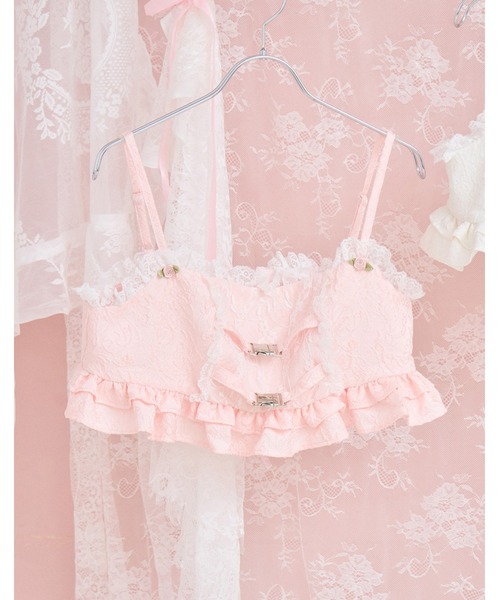 Lolime by mellfy memory(ロリミー バイ メルフィーメモリー)の「frill rose jacquard bustier(Tシャツ/カットソー・レディース・ホワイト/ピンク・FREE)」の15枚目の写真