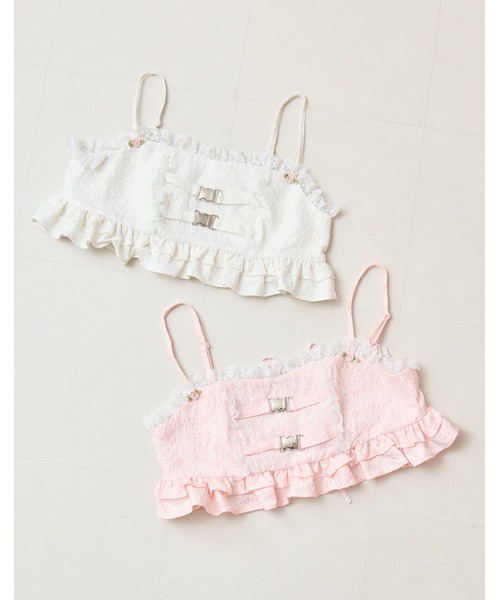 Lolime by mellfy memory(ロリミー バイ メルフィーメモリー)の「frill rose jacquard bustier(Tシャツ/カットソー・レディース・ホワイト/ピンク・FREE)」の17枚目の写真