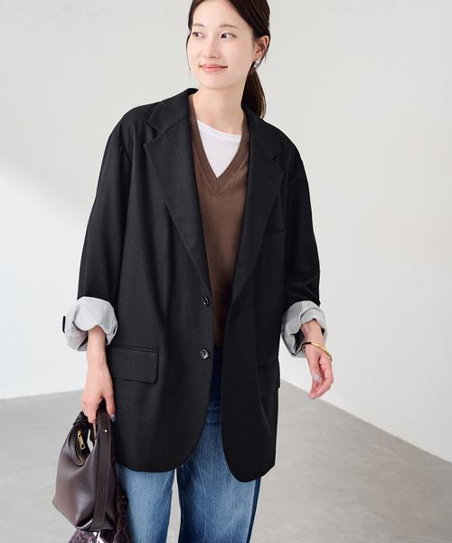 FRAMeWORK(フレームワーク)の「COUTURE DADAM big jk single cashmere ble(テーラードジャケット・レディース・ブラック・FREE)」の5枚目の写真