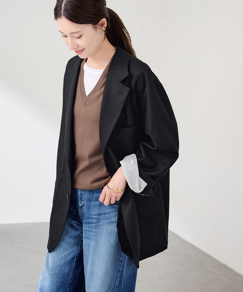 FRAMeWORK(フレームワーク)の「COUTURE DADAM big jk single cashmere ble(テーラードジャケット・レディース・ブラック・FREE)」の6枚目の写真