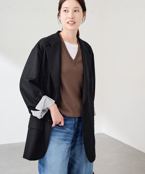 FRAMeWORK(フレームワーク)の「COUTURE DADAM big jk single cashmere ble(テーラードジャケット・レディース・ブラック・FREE)」の7枚目の写真