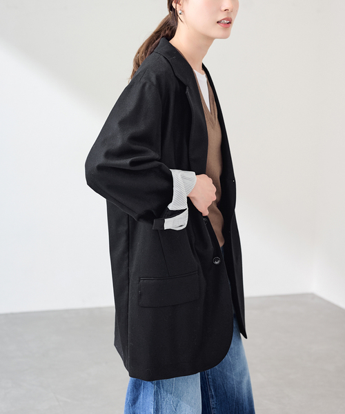 FRAMeWORK(フレームワーク)の「COUTURE DADAM big jk single cashmere ble(テーラードジャケット・レディース・ブラック・FREE)」の8枚目の写真