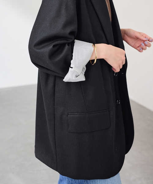 FRAMeWORK(フレームワーク)の「COUTURE DADAM big jk single cashmere ble(テーラードジャケット・レディース・ブラック・FREE)」の10枚目の写真