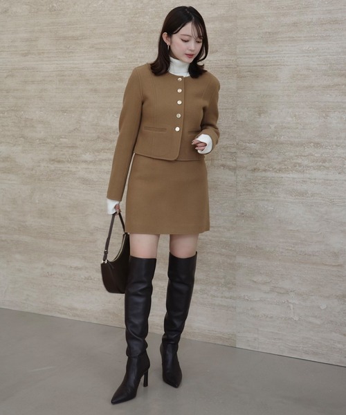 anuans(アニュアンス)の「リバーウールメルトンミニスカート(スカート・レディース・ネイビー/キャメル・SMALL/MEDIUM)」の14枚目の写真