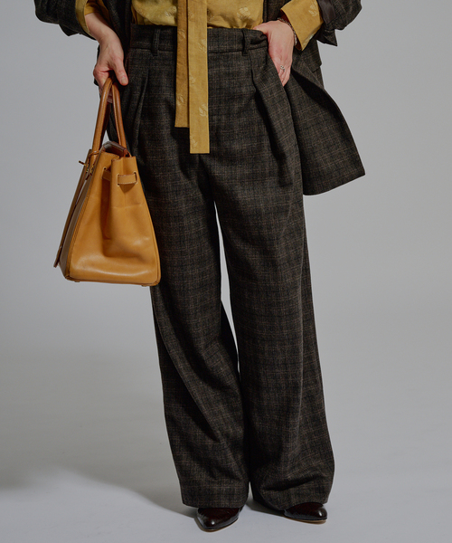 journal standard L'essage(ジャーナルスタンダードレサージュ)の「L' ESSENTIAL BALLI チェックパンツ(スラックス・レディース・ブラウン系その他/グレー・36/38)」の1枚目の写真