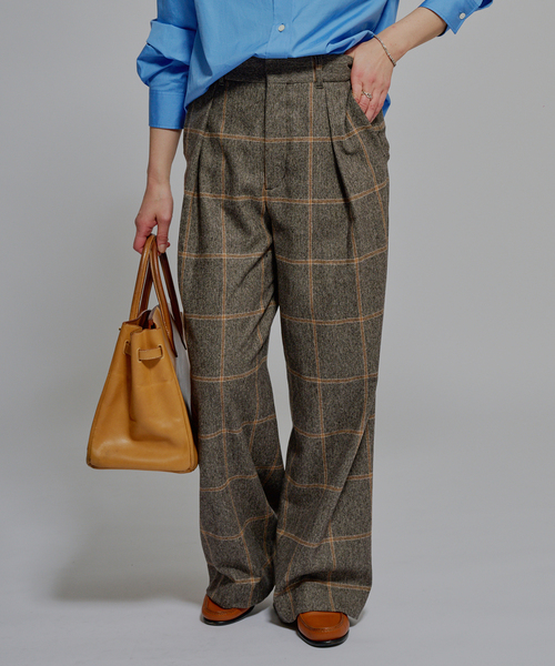 journal standard L'essage(ジャーナルスタンダードレサージュ)の「L' ESSENTIAL BALLI チェックパンツ(スラックス・レディース・ブラウン系その他/グレー・36/38)」の2枚目の写真
