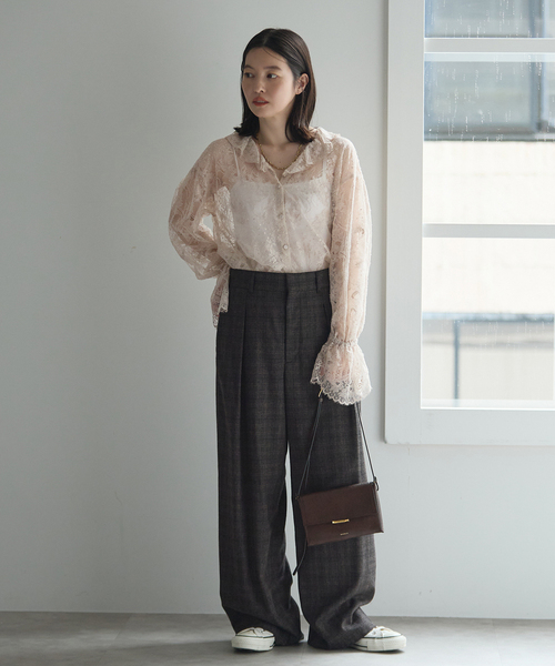 journal standard L'essage(ジャーナルスタンダードレサージュ)の「L' ESSENTIAL BALLI チェックパンツ(スラックス・レディース・ブラウン系その他/グレー・36/38)」の6枚目の写真