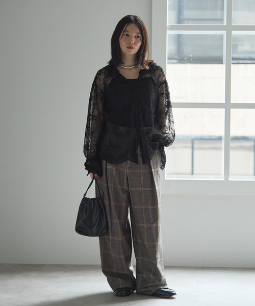 journal standard L'essage(ジャーナルスタンダードレサージュ)の「L' ESSENTIAL BALLI チェックパンツ(スラックス・レディース・ブラウン系その他/グレー・36/38)」の10枚目の写真