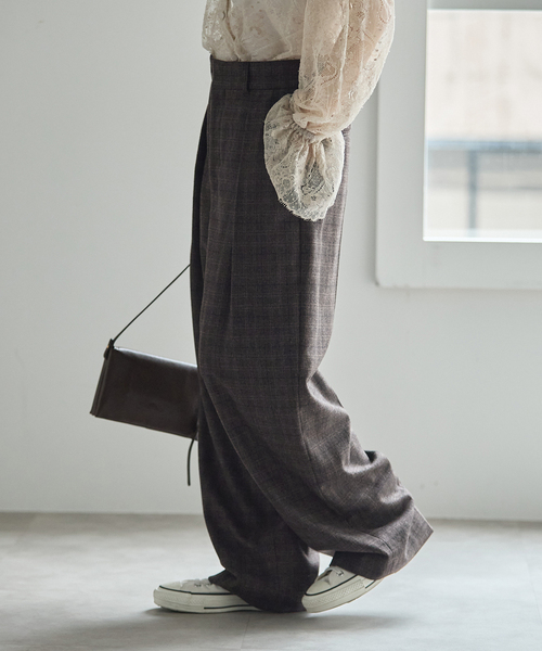 journal standard L'essage(ジャーナルスタンダードレサージュ)の「L' ESSENTIAL BALLI チェックパンツ(スラックス・レディース・ブラウン系その他/グレー・36/38)」の20枚目の写真