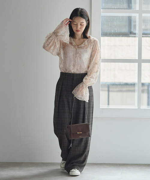 journal standard L'essage(ジャーナルスタンダードレサージュ)の「L' ESSENTIAL BALLI チェックパンツ(スラックス・レディース・ブラウン系その他/グレー・36/38)」の22枚目の写真