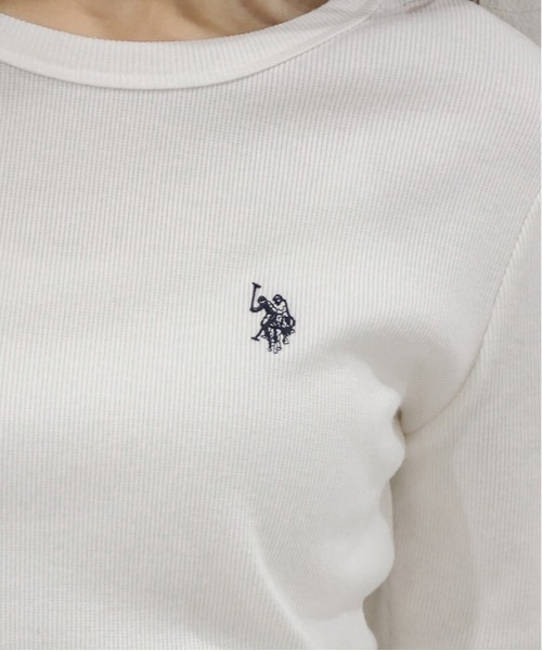 La-gemme(ラジェム)の「U.S. POLO ASSN. 別注 ワンポイント刺繍リブトップス(ニット/セーター・レディース・ネイビー/ブラック/ホワイト/ブラウン/グレー・フリー)」の10枚目の写真