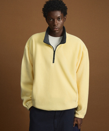 Oversized Fleece Half Zip-Up (Butter Yellow) TNTS6F100Y2