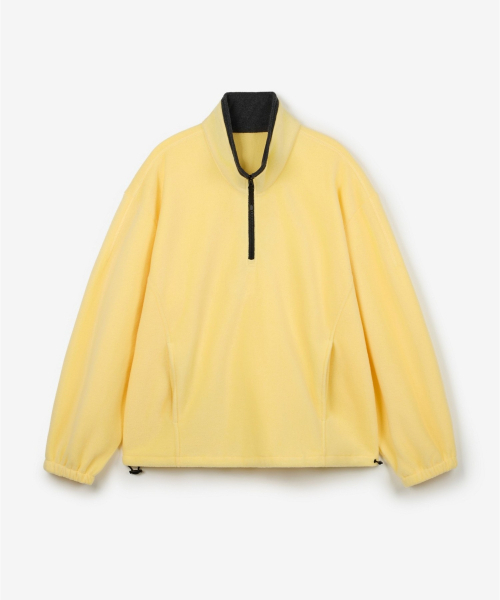 TNGT（ティーエヌジーティー）の「Oversized Fleece Half Zip-Up (Butter Yellow) TNTS6F100Y2（スウェット・レディース・その他・100/105/110/85/95）」の4枚目の写真