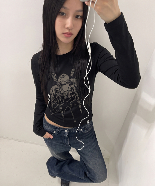 GRAVER（グレーバー）の「[UNISEX]HARMLES ロングスリーブ_3color（Tシャツ/カットソー・レディース・ホワイト/ブラック/ホワイト系その他2・MEDIUM/LARGE）」の7枚目の写真