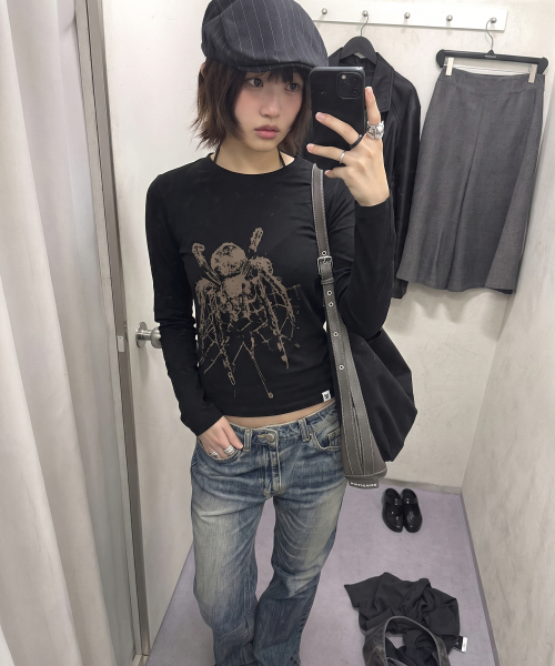 GRAVER（グレーバー）の「[UNISEX]HARMLES ロングスリーブ_3color（Tシャツ/カットソー・レディース・ホワイト/ブラック/ホワイト系その他2・MEDIUM/LARGE）」の8枚目の写真