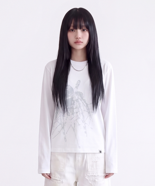 GRAVER（グレーバー）の「[UNISEX]HARMLES ロングスリーブ_3color（Tシャツ/カットソー・レディース・ホワイト/ブラック/ホワイト系その他2・MEDIUM/LARGE）」の9枚目の写真
