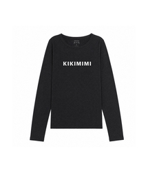 KIKIMIMI フォント スリムロングスリーブ（ブラック）