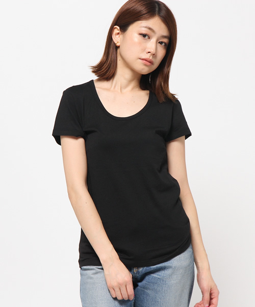 MOUSSY（マウジー）の「U/N BASIC TEE（Tシャツ/カットソー・レディース・ブラック/オフホワイト・1/2）」の11枚目の写真