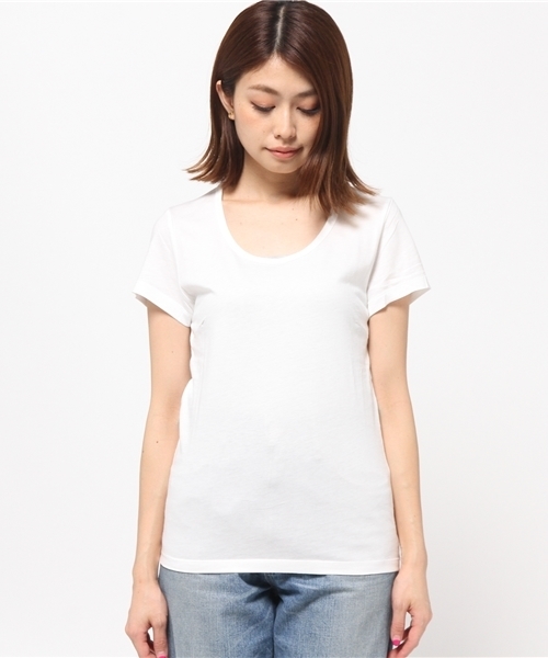 MOUSSY（マウジー）の「U/N BASIC TEE（Tシャツ/カットソー・レディース・ブラック/オフホワイト・1/2）」の3枚目の写真