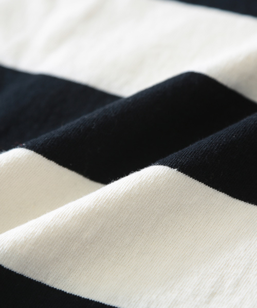 CUBE SUGAR（キューブシュガー）の「USコットン 14/-空紡糸天竺 ボトル入り太ボーダーBIGボート（Tシャツ/カットソー・レディース・ホワイト×ブラック/グレー系その他/ホワイト×グレー/ホワイト×イエロー・M）」の19枚目の写真