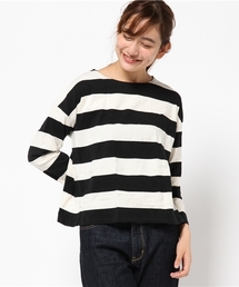 CUBE SUGAR | CUBE SUGAR USコットン 14/-空紡糸天竺 太ボーダーBIGボート(Tシャツ/カットソー)