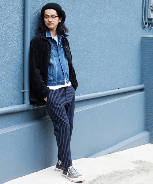 WEGO(ウィゴー)の「WEGO/裏起毛ストレッチテーパードパンツ(その他パンツ・メンズ・ライトグレー/ブルー系その他2/ブラック・MEDIUM/LARGE)」の18枚目の写真