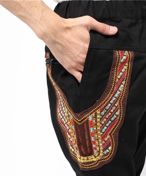 ALDIES（アールディーズ）の「Decoration Easy PT 刺繍 リブ ロングパンツ（その他パンツ・メンズ・ベージュ/ネイビー/ブラック/オリーブ・LARGE/SMALL/X-LARGE/MEDIUM）」の10枚目の写真