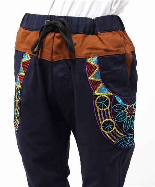 ALDIES（アールディーズ）の「Decoration Easy PT 刺繍 リブ ロングパンツ（その他パンツ・メンズ・ベージュ/ネイビー/ブラック/オリーブ・LARGE/SMALL/X-LARGE/MEDIUM）」の14枚目の写真