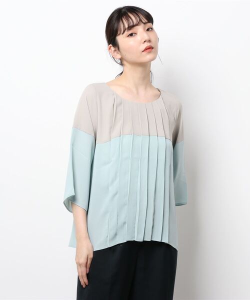 プリーツデザインバイカラーブラウス シャツ ブラウス Fellini フェリーニ のファッション通販 Zozotown