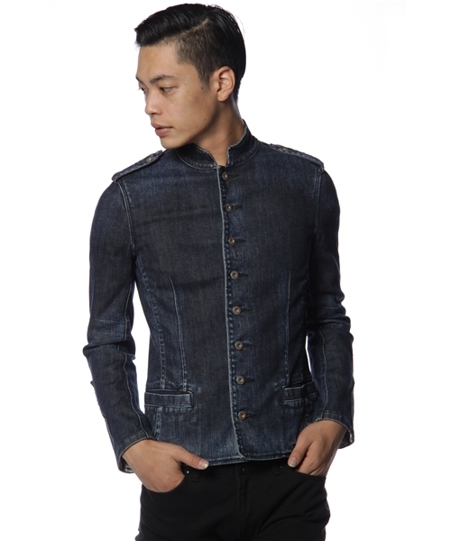 International Gallery BEAMS（インターナショナルギャラリービームス）の「Vaporize / デニムナポレオンジャケット（デニムジャケット・メンズ・ブラック/その他1・MEDIUM/LARGE/SMALL）」の2枚目の写真