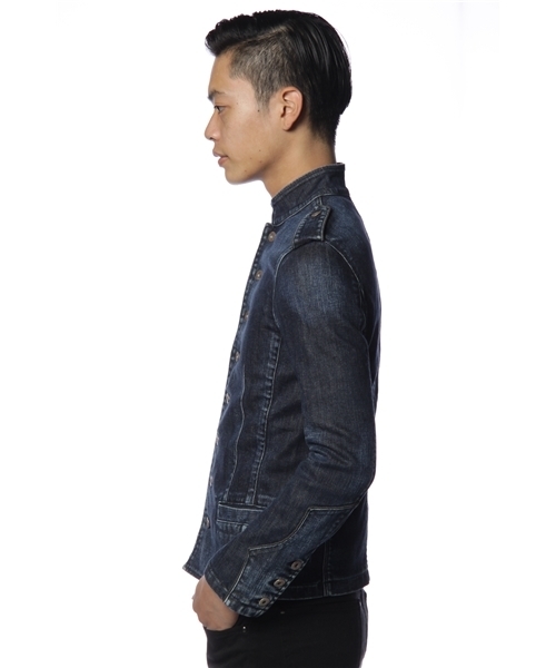 International Gallery BEAMS（インターナショナルギャラリービームス）の「Vaporize / デニムナポレオンジャケット（デニムジャケット・メンズ・ブラック/その他1・MEDIUM/LARGE/SMALL）」の3枚目の写真