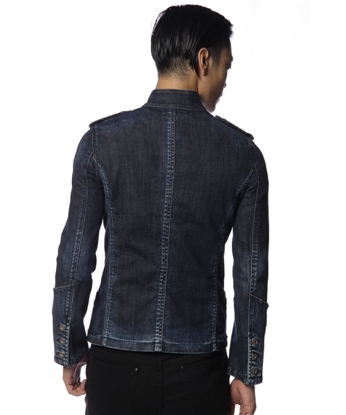 International Gallery BEAMS（インターナショナルギャラリービームス）の「Vaporize / デニムナポレオンジャケット（デニムジャケット・メンズ・ブラック/その他1・MEDIUM/LARGE/SMALL）」の4枚目の写真