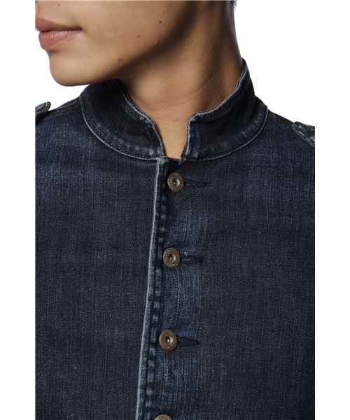 International Gallery BEAMS（インターナショナルギャラリービームス）の「Vaporize / デニムナポレオンジャケット（デニムジャケット・メンズ・ブラック/その他1・MEDIUM/LARGE/SMALL）」の5枚目の写真