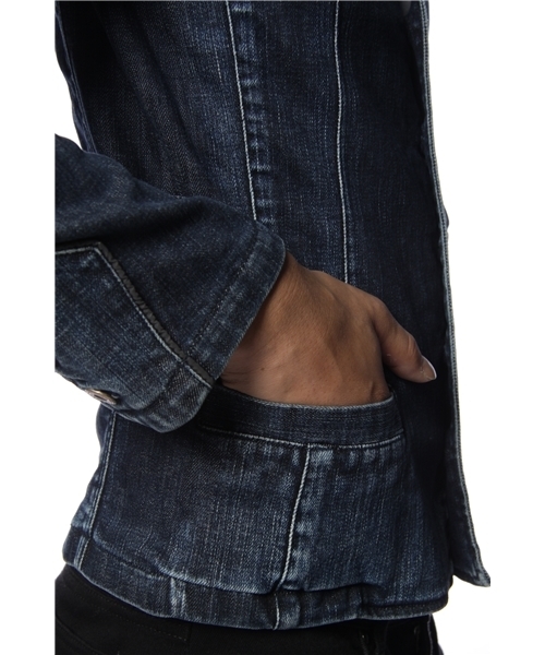 International Gallery BEAMS（インターナショナルギャラリービームス）の「Vaporize / デニムナポレオンジャケット（デニムジャケット・メンズ・ブラック/その他1・MEDIUM/LARGE/SMALL）」の6枚目の写真