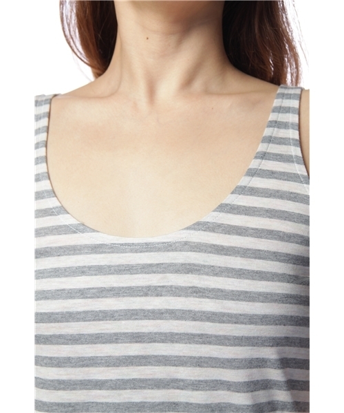 Khaju（カージュ）の「Khaju:COLOR BORDER TANK TOP（タンクトップ・レディース・ホワイト/グレー/ネイビー/ブラック/グレー系その他/ダークブルー・ONE SIZE）」の9枚目の写真