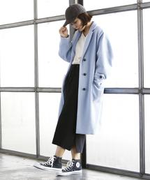 coen | ライトメルトンチェスターコート(ブラック /ベージュ/ ライトブルー ⇒ WEB限定カラー)(チェスターコート)