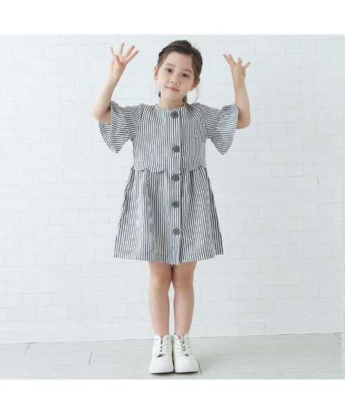 apres les cours（アプレレクール）の「半袖コートワンピース（ワンピース・キッズ・カーキ/ネイビー/ピンク・80/90/130/110/140/120/100）」の4枚目の写真