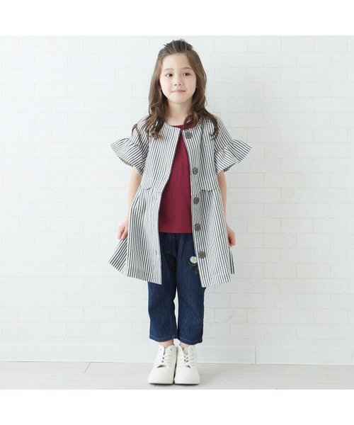 apres les cours（アプレレクール）の「半袖コートワンピース（ワンピース・キッズ・カーキ/ネイビー/ピンク・80/90/130/110/140/120/100）」の6枚目の写真