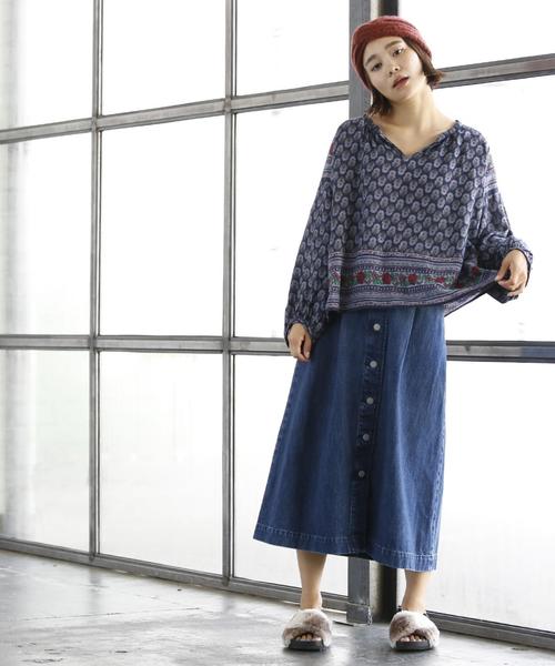 coen（コーエン）の「【大人気・追加生産】USAコットンデニムスカート（デニムスカート・レディース・ネイビー/コバルトブルー・LARGE/MEDIUM）」の13枚目の写真