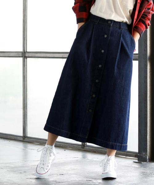 coen（コーエン）の「【大人気・追加生産】USAコットンデニムスカート（デニムスカート・レディース・ネイビー/コバルトブルー・LARGE/MEDIUM）」の2枚目の写真