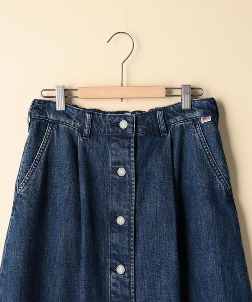 coen（コーエン）の「【大人気・追加生産】USAコットンデニムスカート（デニムスカート・レディース・ネイビー/コバルトブルー・LARGE/MEDIUM）」の4枚目の写真