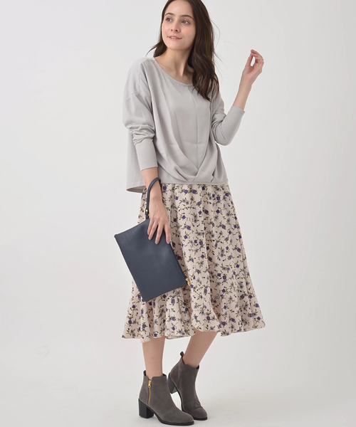 earth music&ecology（アースミュージックアンドエコロジー）の「ORiental TRafficサイドジップブーツ（ブーツ・レディース・グレー/キャメル・L/M/LL/S）」の3枚目の写真