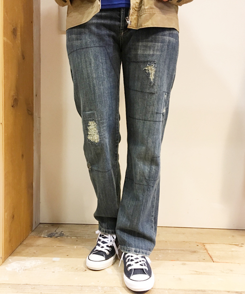 OLD BETTY'S(オールドベティーズ)の「Denim 5Pocket Damage Pants/デニム5ポケットダメージパンツ(デニムパンツ・レディース・インディゴブルー・S/M)」の15枚目の写真