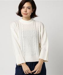 earth music&ecology | ・クロスケーブルニットプルオーバー(ニット/セーター)