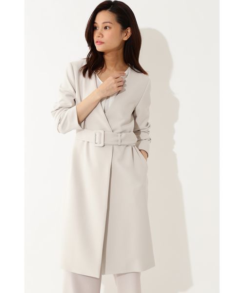 22 OCTOBRE（ヴァンドゥ－オクトーブル）の「スポンジＷクロスノーカラーコート（その他アウター・レディース・グレー/ブルー/ネイビー・38/40）」の2枚目の写真