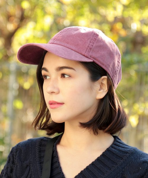 newhattan（ニューハッタン）の「【newhattan(ニューハッタン)】刺繍キャップ（キャップ・レディース・ブラック/ベージュ/オレンジ/ブルー/パープル/カーキ・FREE）」の5枚目の写真