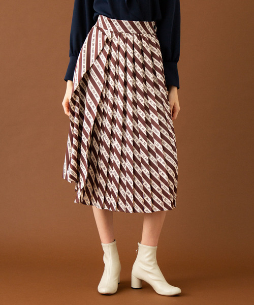 UNITED TOKYO（ユナイテッドトウキョウ）の「テキストパターンコンビスカート（スカート・レディース・ブラウン/ワインレッド・1/2）」の9枚目の写真