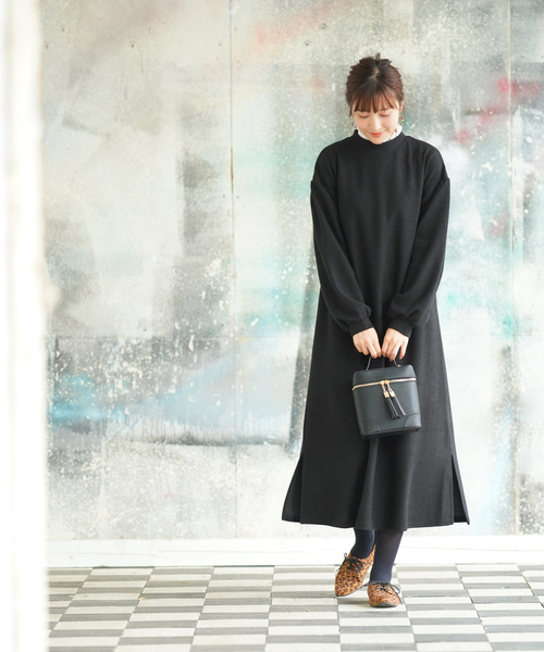rps(アールピーエス)の「ボリューム袖ニットソーワンピース(ワンピース・レディース・グレー系その他/ブラック/杢グレー・M)」の6枚目の写真